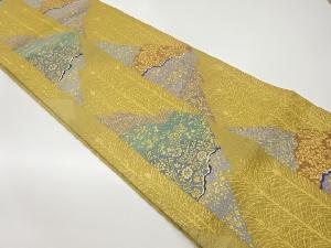 松葉に花・唐草模様織出し袋帯